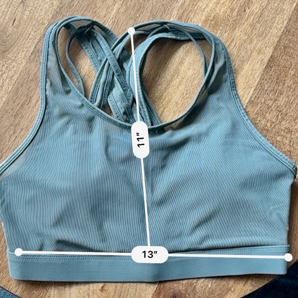 Fabletics Sheer Dual Layer Green Sports Bra M